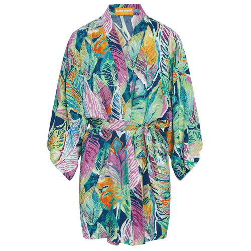 Short Kimono Robe - 'Akala (Pink) Capri - jamsworld.us